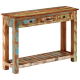 Console Table 110x30x76 cm Solid Wood Reclaimed - Side View