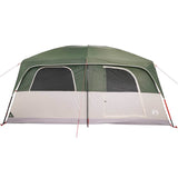 Family Tent Cabin 8-Person Green Waterproof - Rear View