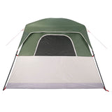 Camping Tent Cabin 4-Person Green Waterproof - Low Angle