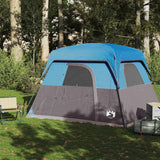 Camping Tent Cabin 4-Person Blue Waterproof - Side View