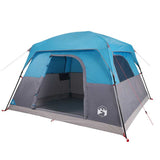 Camping Tent Cabin 4-Person Blue Waterproof - 45-Degree Angle