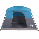 Camping Tent Cabin 4-Person Blue Waterproof - Close-Up Angle