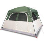 Family Tent Cabin 6-Person Green Waterproof