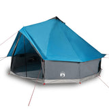 Family Tent Tipi 8-Person Blue Waterproof - Top-Down View