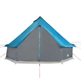 Family Tent Tipi 8-Person Blue Waterproof - Close-Up Angle