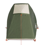 Camping Tent Tunnel 1-Person Green Waterproof - Low Angle