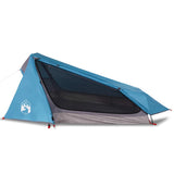 Camping Tent Tunnel 1-Person Blue Waterproof - Top-Down View