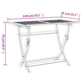 Folding Garden Table 110x55x75 cm Solid Wood Acacia