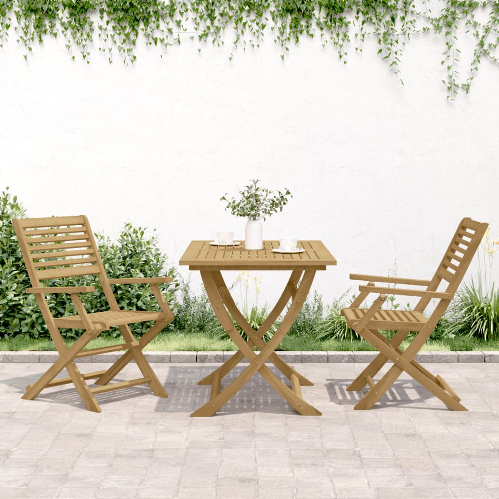 Folding Chairs 2 pcs 54.5x61.5x86.5 cm Solid Wood Acacia
