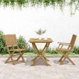 Folding Chairs 2 pcs 54x61x88 cm Solid Wood Acacia - Side View