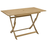 Folding Garden Table 120x70x75 cm Solid Wood Acacia - Front View