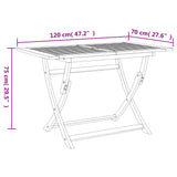 Folding Garden Table 120x70x75 cm Solid Wood Acacia