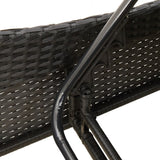 Sun Lounger with Cushion Black 60x205x73 cm Poly Rattan - Low Angle