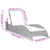 Sun Lounger with Cushion Beige 60x205x73 cm Poly Rattan