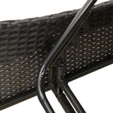 Sun Lounger with Cushions Black 114x205x73 cm Poly Rattan - Extra Image