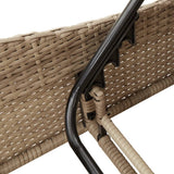 Sun Lounger with Cushions Beige 114x205x73 cm Poly Rattan - Extra Image