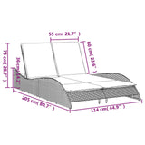 Sun Lounger with Cushions Beige 114x205x73 cm Poly Rattan - Extra Image