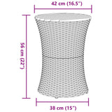 Garden Side Table Drum Shape Beige Poly Rattan and Solid Wood - Extra Image