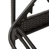 Sun Lounger with Cushion Black 63x200x81 cm Poly Rattan - Low Angle