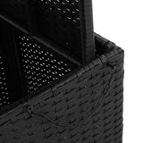 Garden Table Black 80x80x71 cm Poly Rattan and Acacia Wood - Extra Image