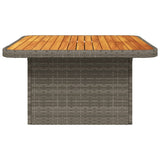 Garden Table Grey 80x80x71 cm Poly Rattan and Acacia Wood - Rear View