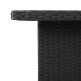 Garden Table Black 110x110x71 cm Poly Rattan and Acacia Wood - Low Angle