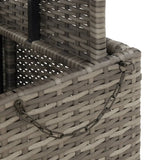 Garden Table Grey 90x55x71 cm Poly Rattan and Acacia Wood - Extra Image