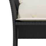 Garden Chair with Footstool Black Poly Rattan - Extra Image