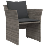 Garden Chair with Footstool Grey Poly Rattan