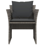 Garden Chair with Footstool Grey Poly Rattan - 45-Degree Angle