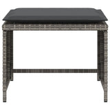 Garden Chair with Footstool Grey Poly Rattan