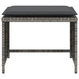 Garden Chair with Footstool Grey Poly Rattan - Close-Up Angle