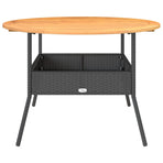 Garden Table with Acacia Wood Top Black ?10x71 cm Poly Rattan
