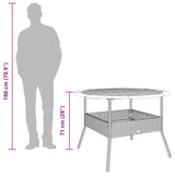 Garden Table with Acacia Wood Top Black ?10x71 cm Poly Rattan - Extra Image