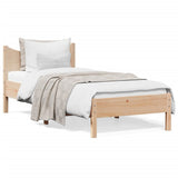 Bed Frame without Mattress 90x190 cm Solid Wood Pine - Front View