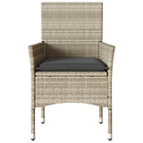 Garden Chairs with Cushions 2 pcs Light Grey Poly Rattan