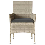 Garden Chairs with Cushions 2 pcs Light Grey Poly Rattan