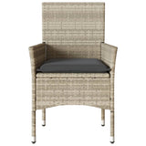 Garden Chairs with Cushions 2 pcs Light Grey Poly Rattan - 45-Degree Angle