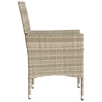 Garden Chairs with Cushions 2 pcs Light Grey Poly Rattan