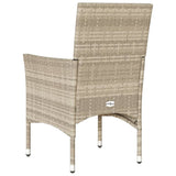Garden Chairs with Cushions 2 pcs Light Grey Poly Rattan - Close-Up Angle