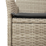 Garden Chairs with Cushions 2 pcs Light Grey Poly Rattan - Low Angle