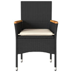 Garden Chairs with Cushions 2 pcs Black Poly Rattan