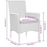 Garden Chairs with Cushions 2 pcs Black Poly Rattan