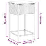Garden Bar Stools with Cushions 2 pcs Grey Poly Rattan