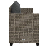 Sun Lounger with Cushions Grey?Poly Rattan