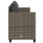 Sun Lounger with Cushions Grey Poly Rattan