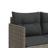 Sun Lounger with Cushions Grey?Poly Rattan