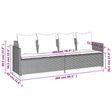Sun Lounger with Cushions Grey?Poly Rattan