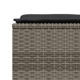 Garden Stools with Cushions 4 pcs Grey Poly Rattan