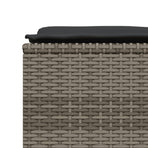 Garden Stools with Cushions 4 pcs Grey Poly Rattan